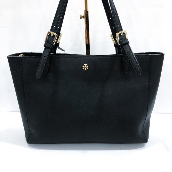 Tory Burch Emerson Black Saffiano Leather Tote Bag - Picture 3 of 11